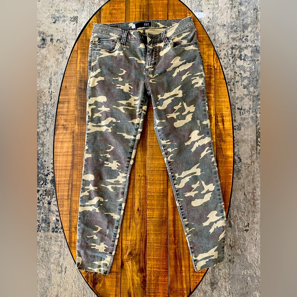 Kut camo jeans, rough cut legs. No tags, but never worn